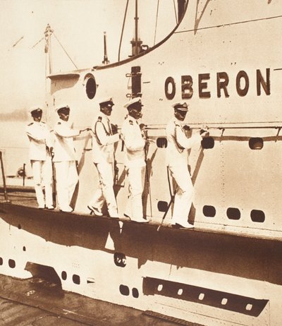 King Edward VIII Aboard a Submarine, Making His Way Round the Conning Tower of H.M.S. Oberon by English Photographer